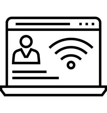 Çevrimiçi varlık yönetimi satırı vektör simgesi