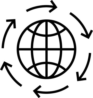 Küresel çözüm satırı vektör simgesi