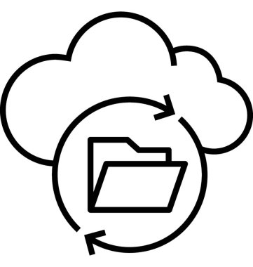 bulut hesaplama çizgisi vektör simgesi