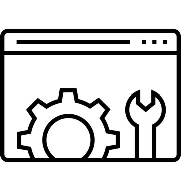 Web sitesi hizmet satırı vektör simgesi