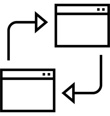 Ping geri satırı vektör simgesi