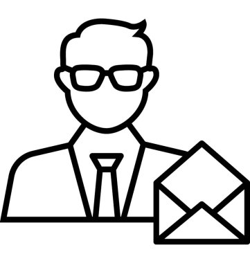 İş e-posta çizgi vektör simgesi