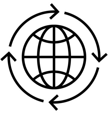 Küresel çözüm satırı vektör simgesi
