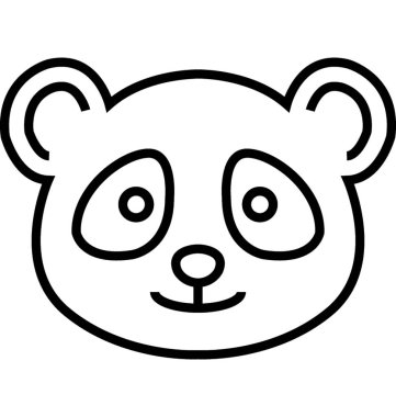 Google Panda çizgi vektör simgesi