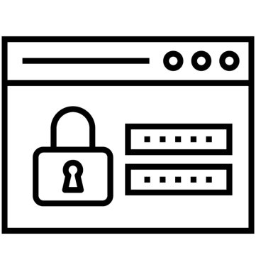 Güvenli giriş satırı vektör simgesi