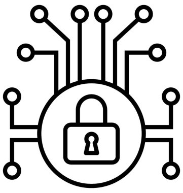 Siber güvenlik satırı vektör simgesi