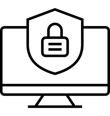 Bilgisayar güvenlik satırı vektör simgesi