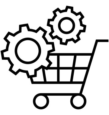 E ticaret optimizasyon satırı vektör simgesi