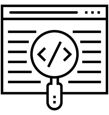 Kaynak kod satırı vektör simgesi