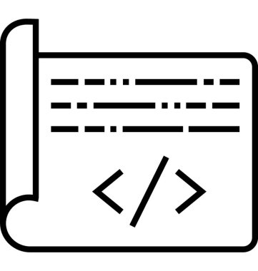 Satırı vektör simgesi kodlama web