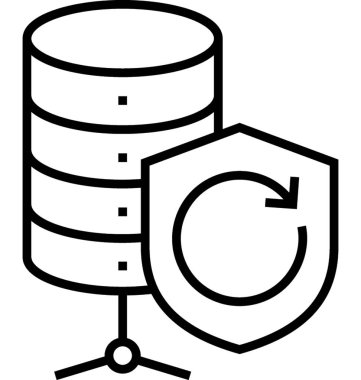 Güvenli yedekleme satırı vektör simgesi