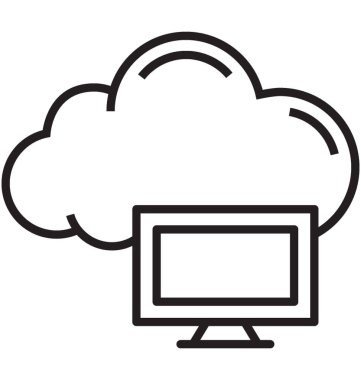 Bulut Hosting satırı vektör simgesi