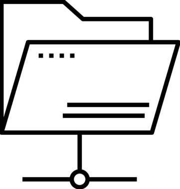 Ağ klasörü satırı vektör simgesi