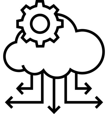 Bulut yönetimi satırı vektör simgesi