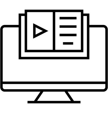 Öğreticiler satırı vektör simgesi