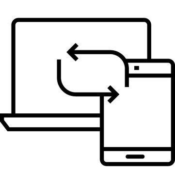 İçerik senkronizasyonu satırı vektör simgesi