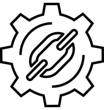 Bağlantı işlem satırı vektör simgesi