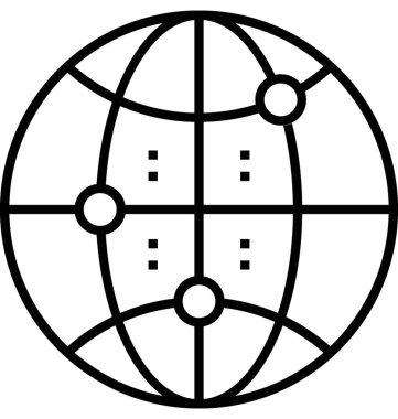 Küresel iletişim hattı vektör simgesi