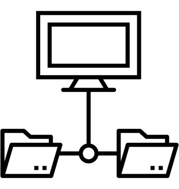 Ağ iş akışı satırı vektör simgesi