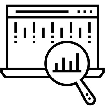 Büyük veri analiz satırı vektör simgesi