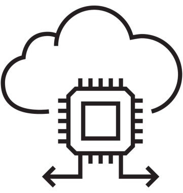 Bulut tabanlı mimari satırı vektör simgesi