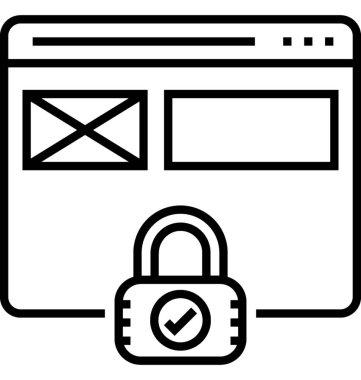 Web sitesi güvenlik satırı vektör simgesi