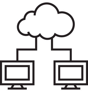 bulut hesaplama çizgisi vektör simgesi