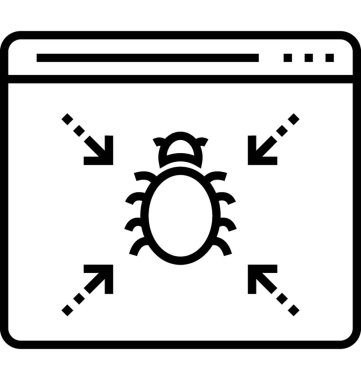 Virüsten koruma sistemi satırı vektör simgesi