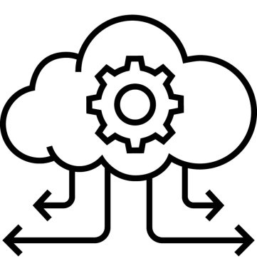 Bulut yönetimi satırı vektör simgesi
