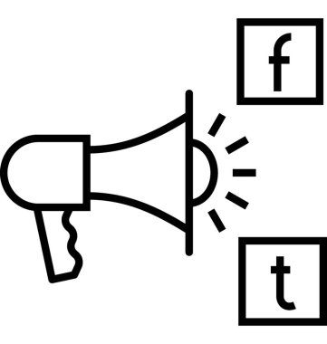 Sosyal pazarlama satırı vektör simgesi