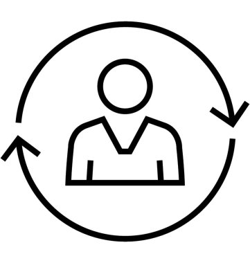 Geri dönen ziyaretçi satırı vektör simgesi