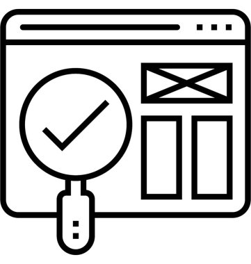 Test Web sitesi satırı vektör simgesi