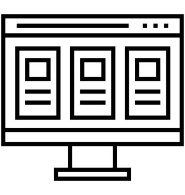 Eşit yükseklik sütunlar satırı vektör simgesi