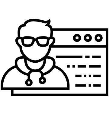 Geliştirici portföy satırı vektör simgesi