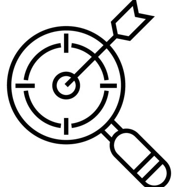 Hedef pazarlama satırı vektör simgesi