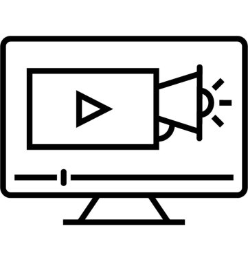 Viral pazarlama Video satırı vektör simgesi