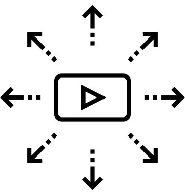 Viral pazarlama Video satırı vektör simgesi