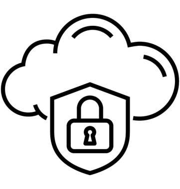 Bulut güvenlik satırı vektör simgesi