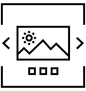 Görüntü kaymak çizgi vektör simgesi