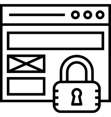 Kilit sayfa satırının vektör simgesi