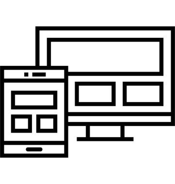 Adaptif düzen satırı vektör simgesi