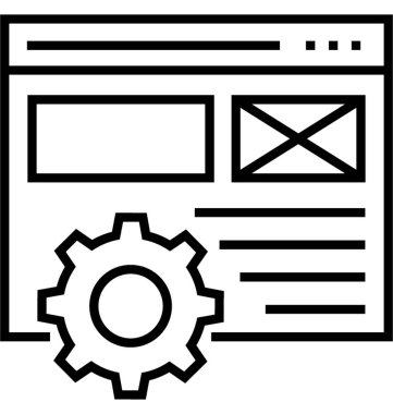Sayfa Optimizasyonu satırı vektör simgesi