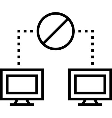 Ağ saldırı engelleyici satırı vektör simgesi