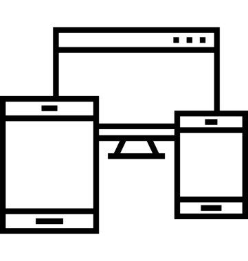 Duyarlı tasarım çizgi vektör simgesi