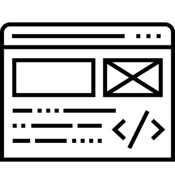 Kodlama şablonları satırı vektör simgesi