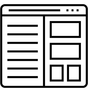 Bölünmüş ekran düzeni satırı vektör simgesi