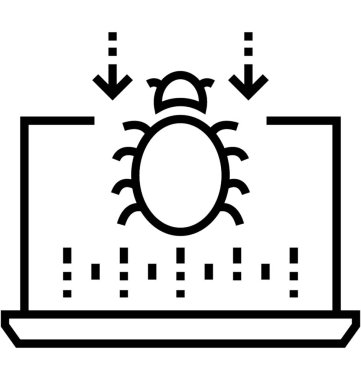 Virüs saldırısı satırı vektör simgesi