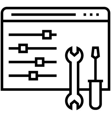 Web sitesi bakım satırı vektör simgesi