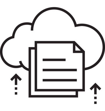 Dosyaları satırı vektör simgesi yükle