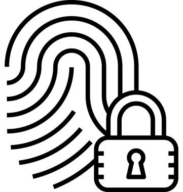 Parmak izi kilidini satırı vektör simgesi